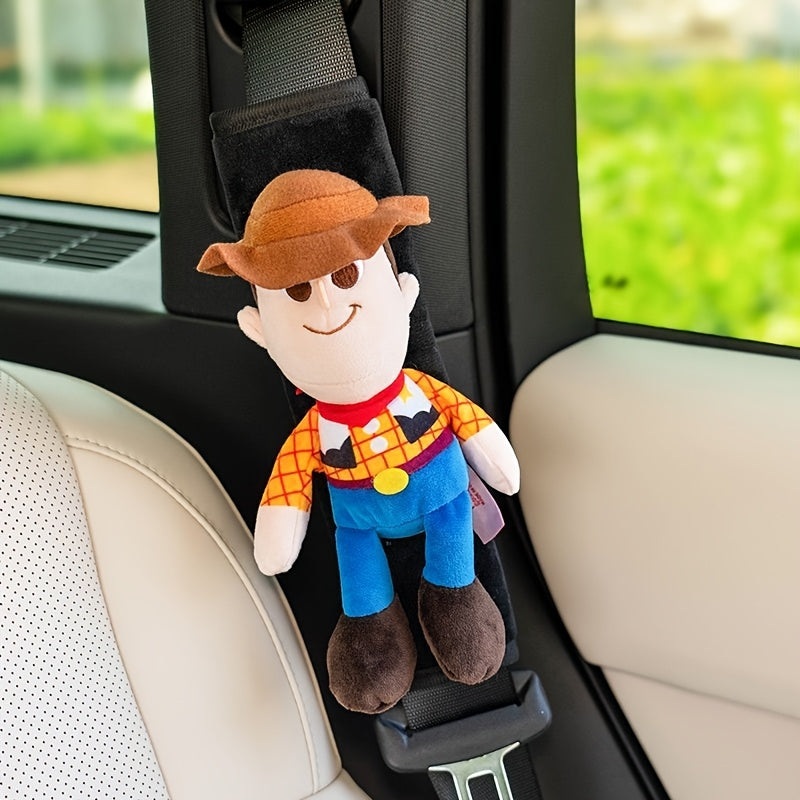 Par de Protectores de Cinturón de Seguridad Toy Story – Buzz Lightyear y Woody, Suaves y Cómodos para Coche