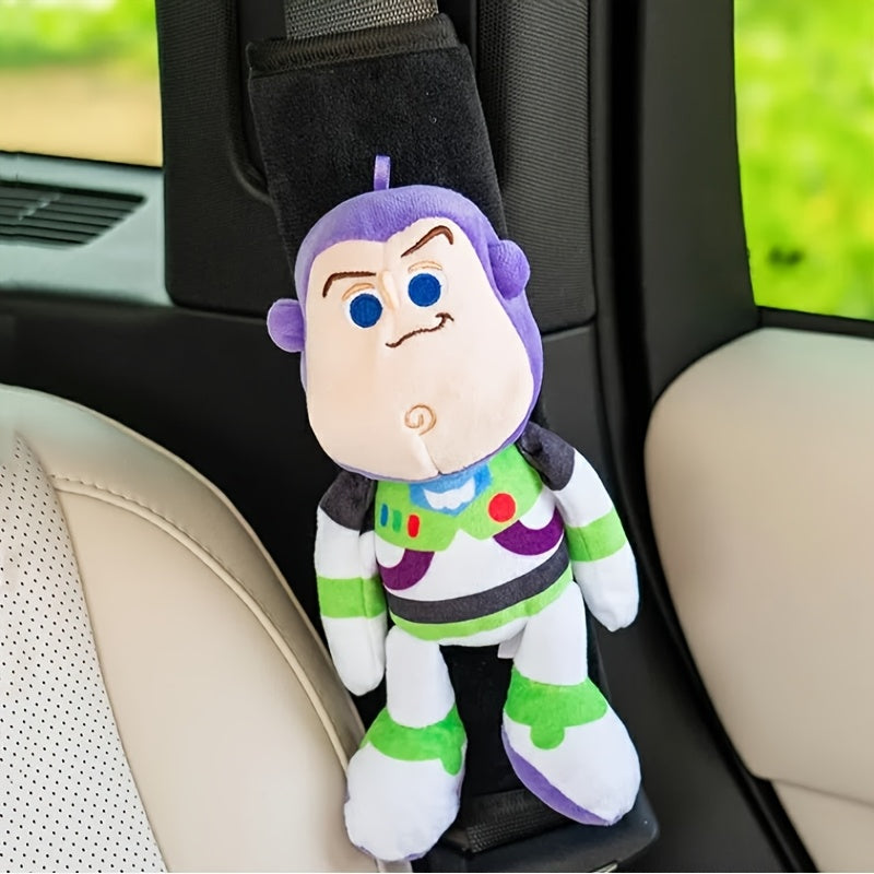 Par de Protectores de Cinturón de Seguridad Toy Story – Buzz Lightyear y Woody, Suaves y Cómodos para Coche