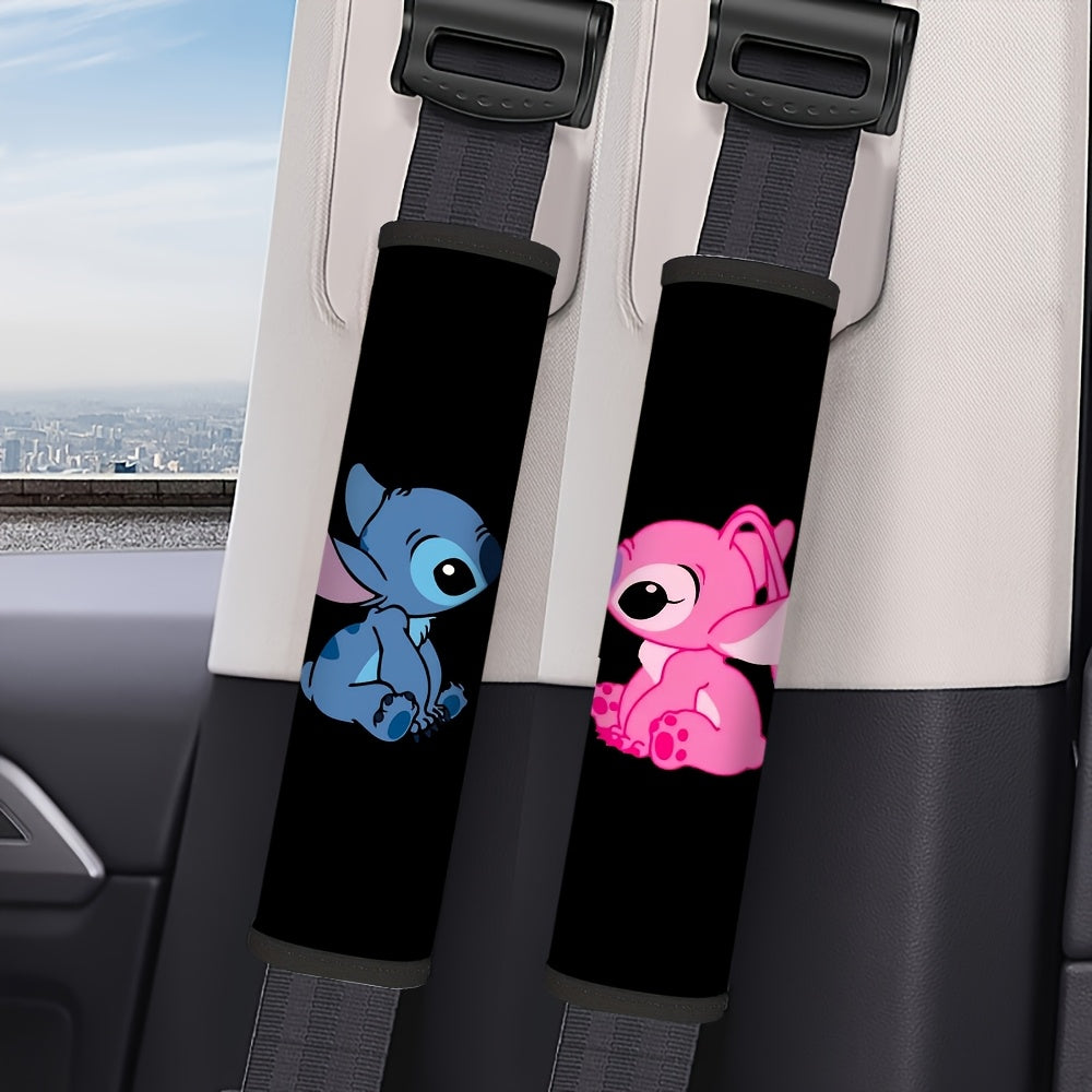 Par de Protectores de Hombro para Cinturón de Seguridad Stitch & Angel