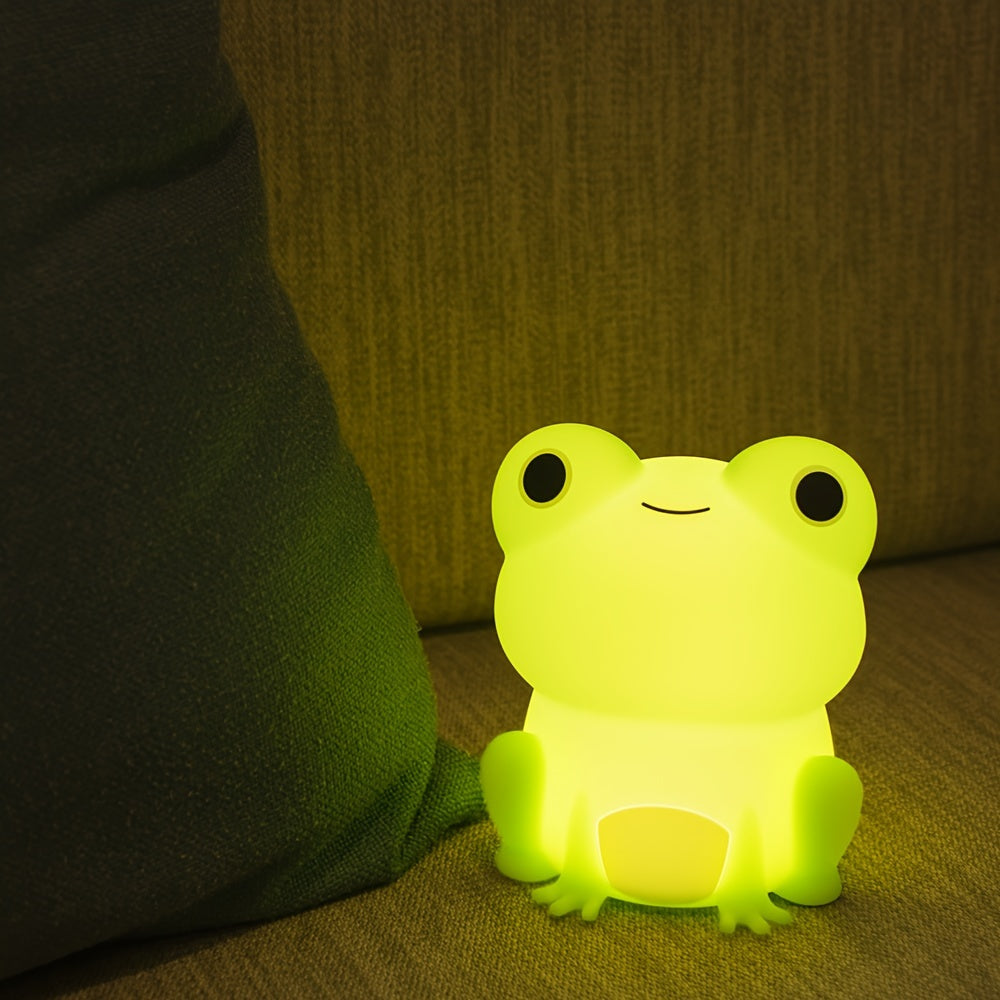 Luz Nocturna Infantil Rana LED – Suave, Recargable y con Toque Mágico