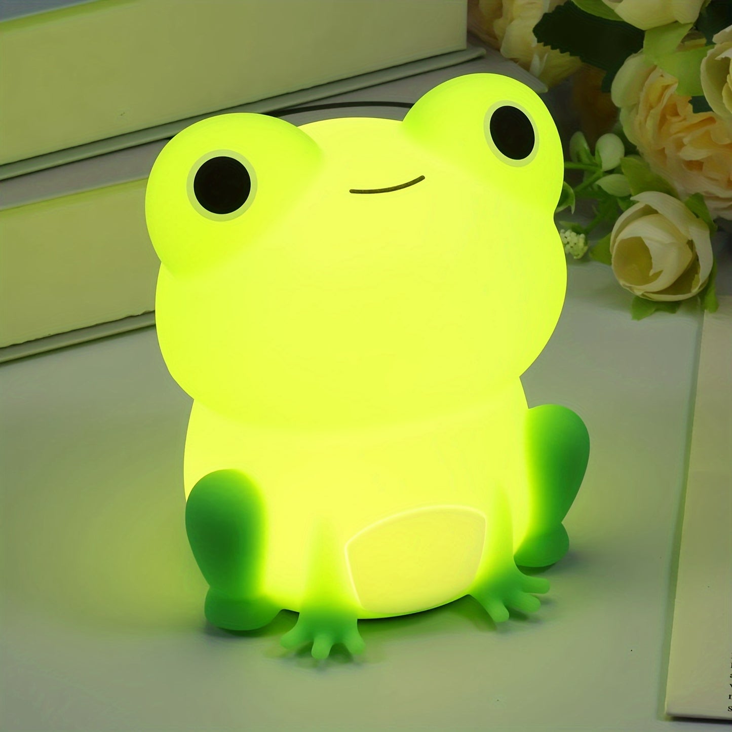 Luz Nocturna Infantil Rana LED – Suave, Recargable y con Toque Mágico
