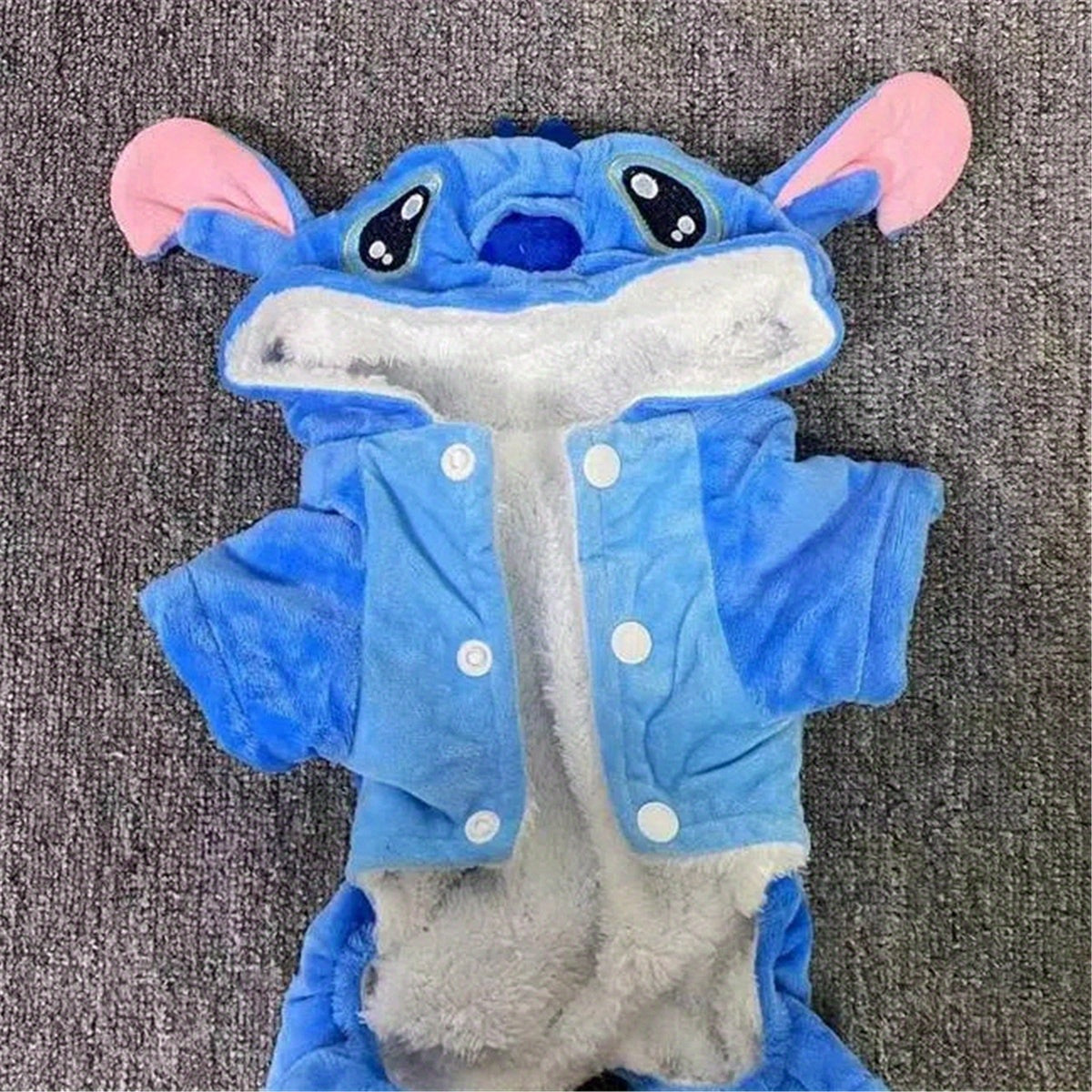 Disfraz Stitch Azul con Detalles Rosados para Mascotas