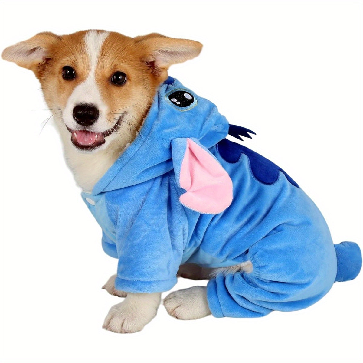 Disfraz Stitch Azul con Detalles Rosados para Mascotas