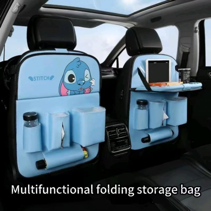 Organizador Trasero para Auto Disney Stitch con Basurero y Mesa Plegable