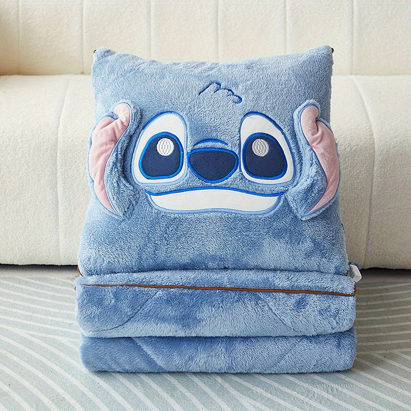Manta Portátil de Stitch – Cojín y Colcha 2 en 1 para Escuela, Coche y Hogar