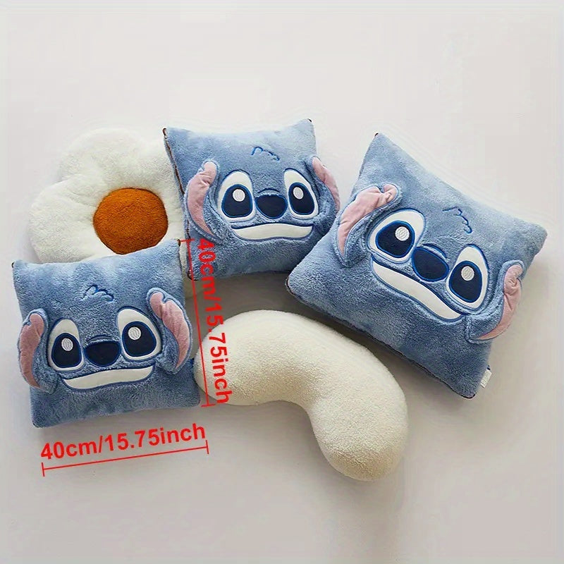 Manta Portátil de Stitch – Cojín y Colcha 2 en 1 para Escuela, Coche y Hogar