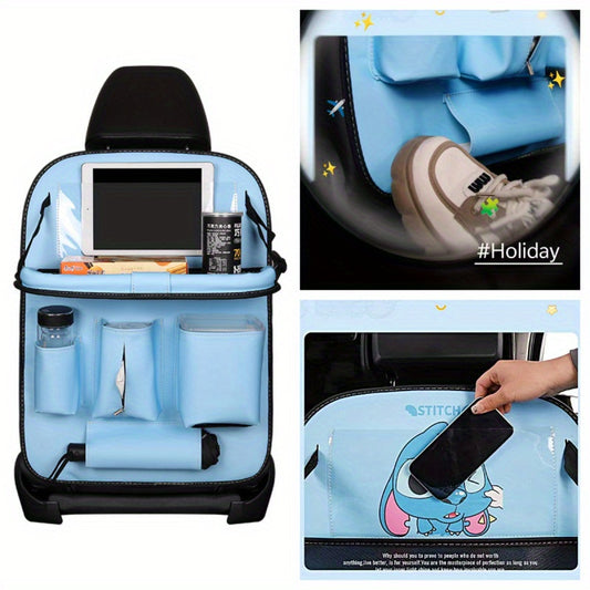Organizador Trasero para Auto Disney Stitch con Basurero y Mesa Plegable