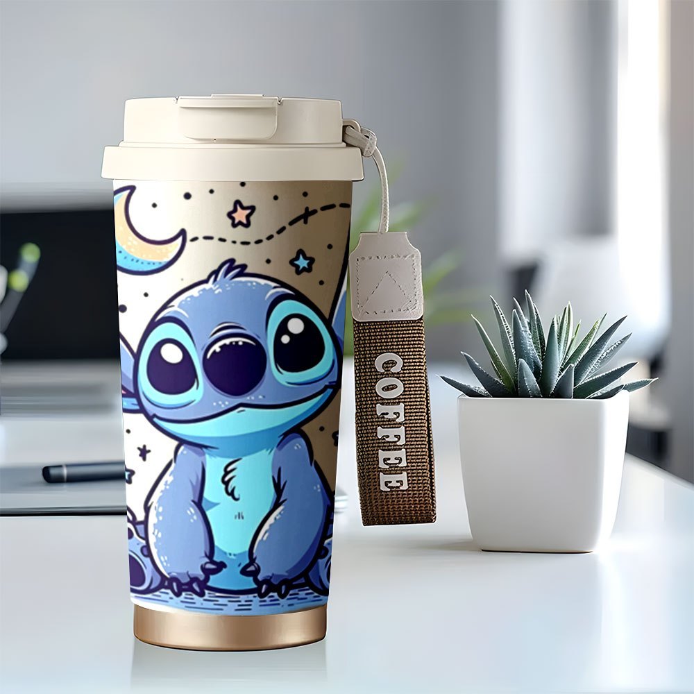 Taza de Viaje de Stitch 18oz – Acero Inoxidable y Doble Aislamiento