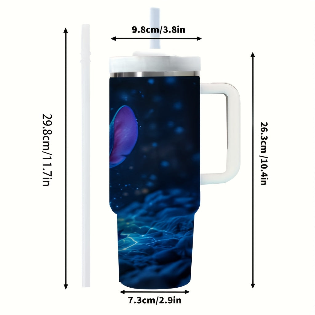 Taza Térmica de Stitch 40oz – Azul con Diseño de Cara de Stitch