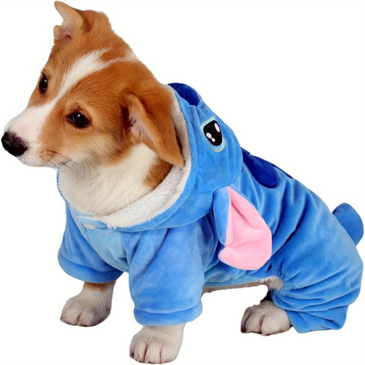 Disfraz Stitch Azul con Detalles Rosados para Mascotas