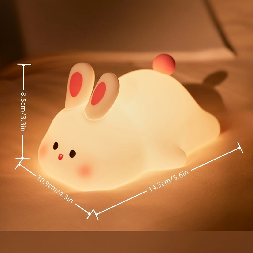 🐰 Luz Nocturna LED Conejo Cara Grande – Ajustable y Táctil