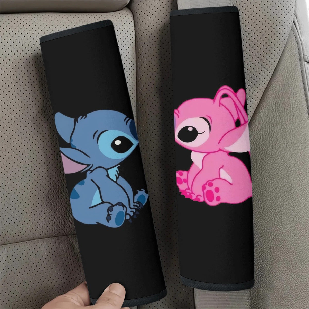 Par de Protectores de Hombro para Cinturón de Seguridad Stitch & Angel