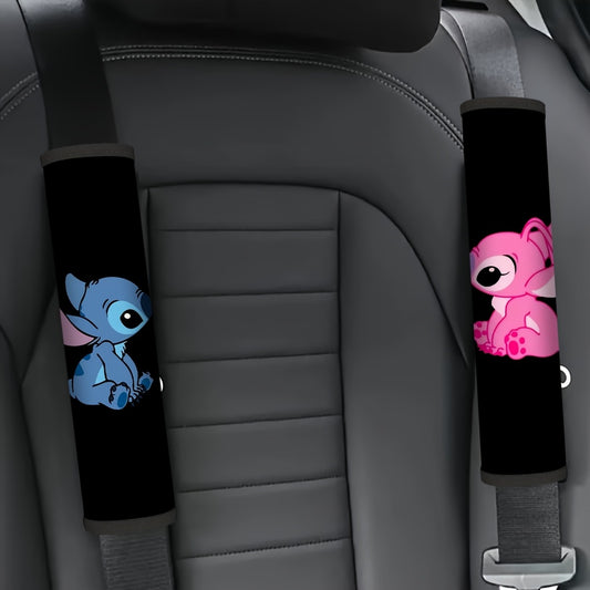 Par de Protectores de Hombro para Cinturón de Seguridad Stitch & Angel
