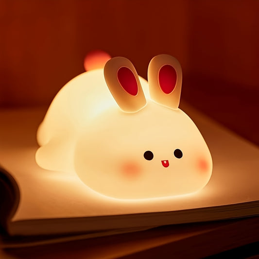 🐰 Luz Nocturna LED Conejo Cara Grande – Ajustable y Táctil