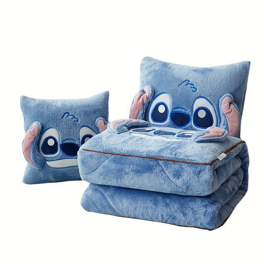 Manta Portátil de Stitch – Cojín y Colcha 2 en 1 para Escuela, Coche y Hogar