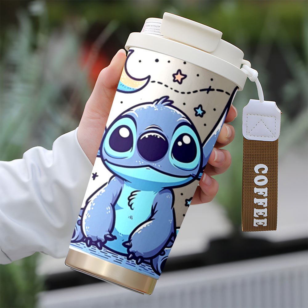 Taza de Viaje de Stitch 18oz – Acero Inoxidable y Doble Aislamiento